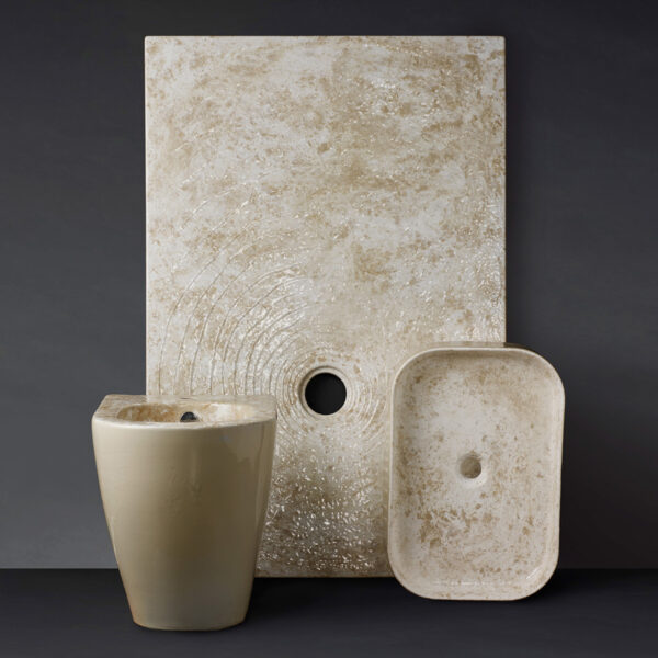 Piatto doccia Lus 90, 80 × 120 cm Bidet Terra Lus 67 Lavabo SM55 Lus 90